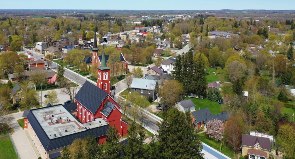 Aerial view of Mount Forest